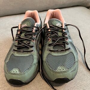 ASICS Women's Green and Pink Athletic Shoes